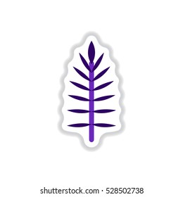 Label with leaf shadow vector icon design collection tree leaf