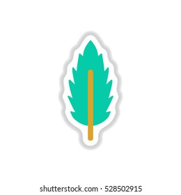 Label with leaf shadow vector icon design collection tree leaf