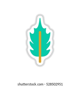 Label with leaf shadow vector icon design collection tree leaf