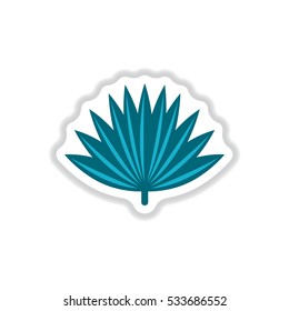 Label with leaf shadow vector icon design collection tree leaf