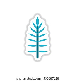 Label with leaf shadow vector icon design collection tree leaf