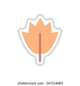 Label with leaf shadow vector icon design collection tree leaf