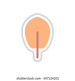 Label with leaf shadow vector icon design collection tree leaf