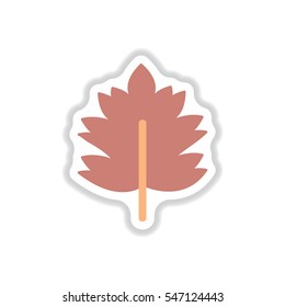 Label with leaf shadow vector icon design collection tree leaf