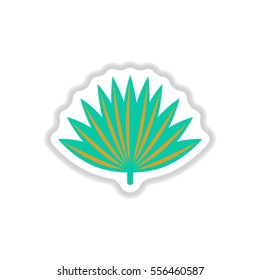 Label with leaf shadow vector icon design collection tree leaf