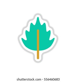 Label with leaf shadow vector icon design collection tree leaf