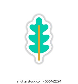 Label with leaf shadow vector icon design collection tree leaf