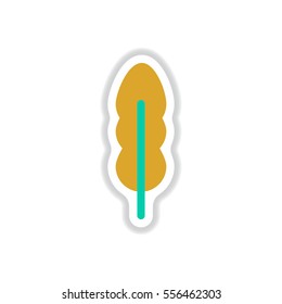 Label with leaf shadow vector icon design collection tree leaf