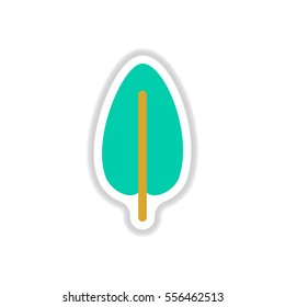 Label with leaf shadow vector icon design collection tree leaf