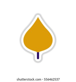 Label with leaf shadow vector icon design collection tree leaf