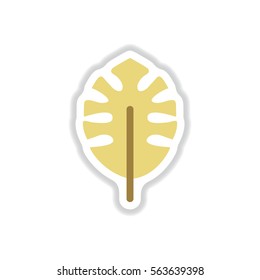 Label with leaf shadow vector icon design collection tree leaf