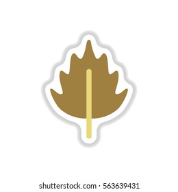 Label with leaf shadow vector icon design collection tree leaf