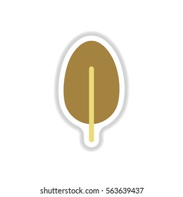 Label with leaf shadow vector icon design collection tree leaf
