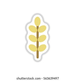 Label with leaf shadow vector icon design collection tree leaf
