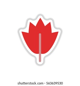 Label with leaf shadow vector icon design collection tree leaf