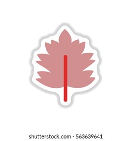Label with leaf shadow vector icon design collection tree leaf
