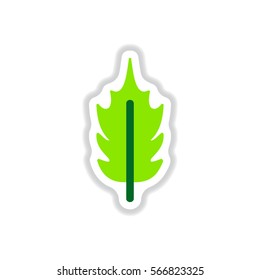 Label with leaf shadow vector icon design collection tree leaf