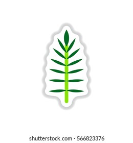 Label with leaf shadow vector icon design collection tree leaf