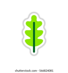 Label with leaf shadow vector icon design collection tree leaf