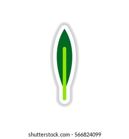 Label with leaf shadow vector icon design collection tree leaf