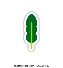 Label with leaf shadow vector icon design collection tree leaf