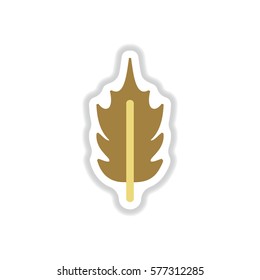Label with leaf shadow vector icon design collection tree leaf