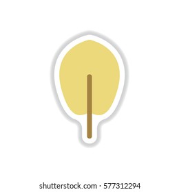 Label with leaf shadow vector icon design collection tree leaf