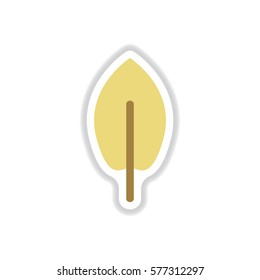 Label with leaf shadow vector icon design collection tree leaf