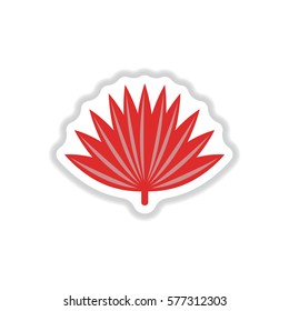Label with leaf shadow vector icon design collection tree leaf