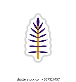 Label with leaf shadow vector icon design collection tree leaf