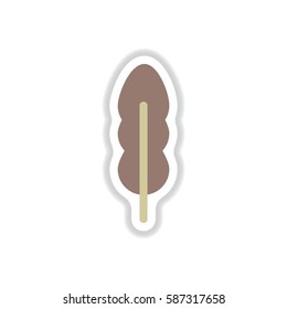 Label with leaf shadow vector icon design collection tree leaf