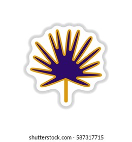 Label with leaf shadow vector icon design collection tree leaf