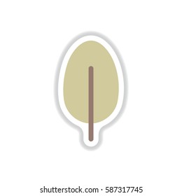 Label with leaf shadow vector icon design collection tree leaf