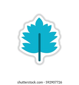 Label with leaf shadow vector icon design collection tree leaf