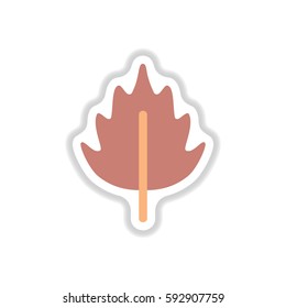 Label with leaf shadow vector icon design collection tree leaf
