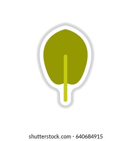 Label with leaf shadow vector icon design collection tree leaf