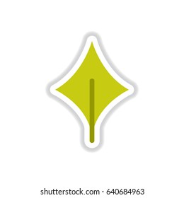 Label with leaf shadow vector icon design collection tree leaf