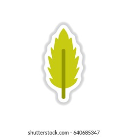 Label with leaf shadow vector icon design collection tree leaf