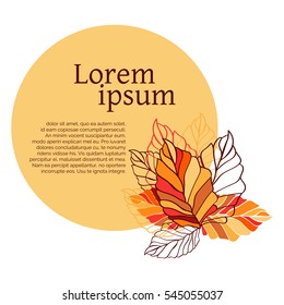 Label with leaves. Place for article