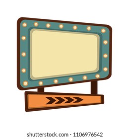 label with lights retro style