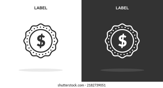icono de línea de etiqueta. Estilo de esquema simple.signo lineal de etiqueta. Ilustración vectorial aislada en fondo blanco. EPS de trazo editable 10