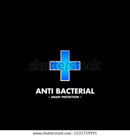 label or logo Anti bacteria for healthy product like as soap, toothpaste and mouthwash,Green Stop virus, bacteria, germs and microbe icon isolated on white background. Antibacterial and antiviral