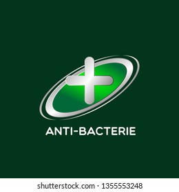 label or logo Anti bacterial, protection or antiseptic icon symbol, for healthy product like as soap, toothpaste and mouthwash.