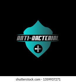 label or logo Anti bacterial, protection or antiseptic icon symbol, for healthy product like as soap, toothpaste and mouthwash