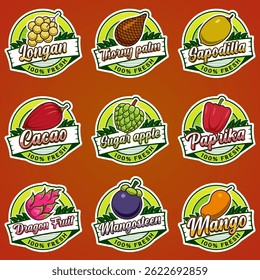 Label logo for fruits with added text