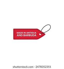 Label Made in Antigua and Barbuda logo design vector template.