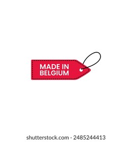Label Made in Belgium Logo Design Vektorgrafik Vorlage.