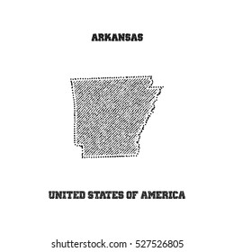 Label with map of arkansas. Vector illustration.