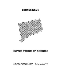 Label with map of connecticut. Vector illustration.