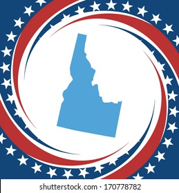 Label with map of Idaho, vector